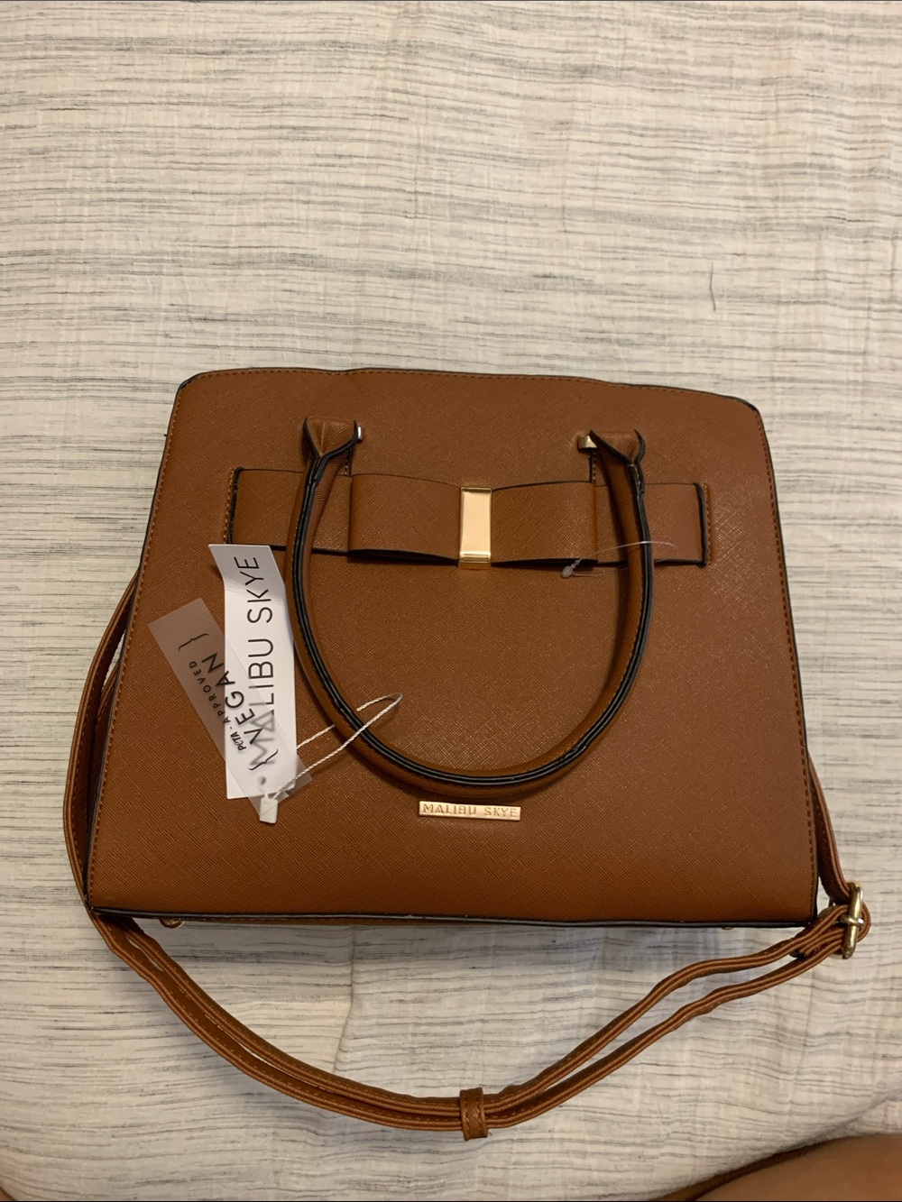 Malibu Skye Brown Bow Satchel Handbag